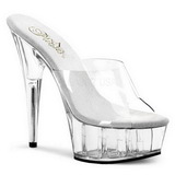 Transparent 15,5 cm Pleaser DELIGHT-601 Platform Mules Shoes