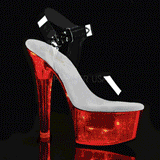 Transparent 15 cm FLASH-608CH led platform pole dance high heels shoes