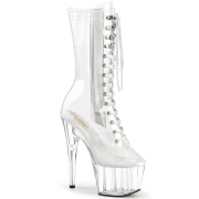 Transparent 18 cm ADORE-1050C platform high heels boots