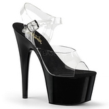 Transparent 18 cm ADORE-708 High Heels Black Platform