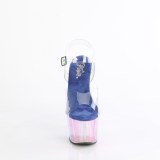 Transparent 18 cm ADORE-708HT Blue platform sandals heels shoes
