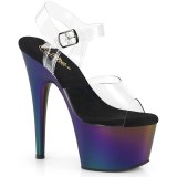 Transparent 18 cm ADORE-708HT Purple platform sandals heels shoes