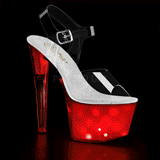 Transparent 18 cm DISCOLITE-708 LED light platform stripper high heel shoes