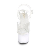 Transparent 18 cm DISCOLITE-708 LED light platform stripper high heel shoes