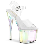 Transparent 18 cm ESTEEM-708RBP Hologram platform high heels shoes