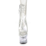 Transparent 18 cm FLASH-1018C-7 led platform pole dance ankle boots