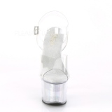 Transparent 18 cm FLASH-708CH led platform pole dance high heels shoes