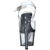 Transparent 18 cm Pleaser SKY-308MG glitter high heels shoes
