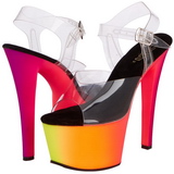 Transparent 18 cm RAINBOW-308UV High Heeled Sandal Neon Platform