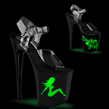 Transparent 20 cm FLA-NLDG-6 led platform pole dance high heels shoes