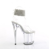 Transparent 20 cm FLAMINGO-2RS pleaser high heels with ankle straps