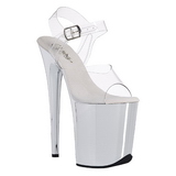 Transparent 20 cm FLAMINGO-808 High Heels Chrome Platform