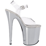 Transparent 20 cm FLAMINGO-808 High Heels Chrome Platform