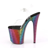 Transparent 20 cm FLAMINGO-808WR3 Hologram platform high heels shoes