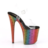 Transparent 20 cm FLAMINGO-808WR3 Hologram platform high heels shoes