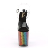 Transparent 20 cm FLAMINGO-808WR3 Hologram platform high heels shoes