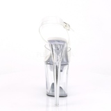 Transparent 20 cm FLASH-808 led platform pole dance high heels shoes