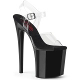 Transparent 20 cm NAUGHTY-808 Black platform high heels shoes