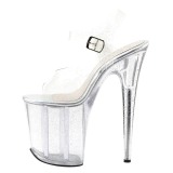 Transparent 20 cm Pleaser FLAMINGO-808MMG glitter high heels shoes