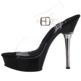 Transparent Black 14 cm ALLURE-608 Platform High Heels Shoes