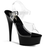 Transparent Black 15 cm Pleaser DELIGHT-608 High Heels Platform