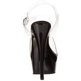 Transparent Black 15 cm Pleaser DELIGHT-608 High Heels Platform