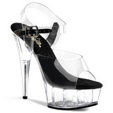 Transparent Black 15 cm Pleaser DELIGHT-608 High Heels Platform