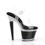 Transparent sandals platform 18 cm SPECTATOR-708RS pleaser high heels sandals