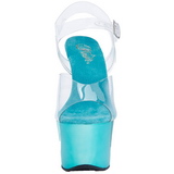 Turquoise Transparant 18 cm SKY-308 Plateau Hoge Hakken