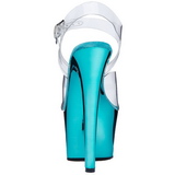 Turquoise Transparant 18 cm SKY-308 Plateau Hoge Hakken