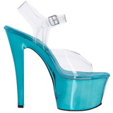 Turquoise Transparent 18 cm SKY-308 High Heels Platform