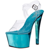 Turquoise Transparent 18 cm SKY-308 High Heels Platform