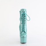 Turquoise glitter 18 cm dames high heels boots plateau
