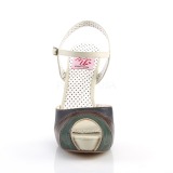 Veelkleurig 11,5 cm retro vintage BETTIE-27 Pinup sandalen met verborgen plateauzool
