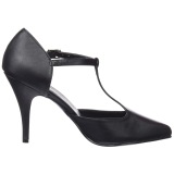 Vegan 10 cm VANITY-415 pleaser t-strap pumps - t-bandje hakken zwart