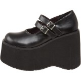 Vegan 11,5 cm DemoniaCult KERA-08 gothic mary jane pumps met plateau