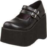 Vegan 11,5 cm DemoniaCult KERA-08 gothic mary jane pumps met plateau