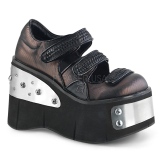 Vegan 11,5 cm DemoniaCult KERA-13 lolita schoenen met plateau