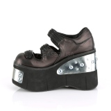 Vegan 11,5 cm DemoniaCult KERA-13 lolita schoenen met plateau