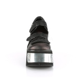 Vegan 11,5 cm DemoniaCult KERA-13 lolita schoenen met plateau
