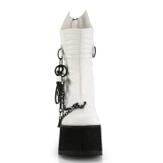Vegan 11,5 cm KERA-130 demonia alternatief boots met plateau wit