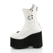 Vegan 11,5 cm KERA-130 demoniacult alternatief boots met plateau wit