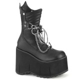 Vegan 11,5 cm KERA-130 demoniacult alternatief boots met plateau zwart