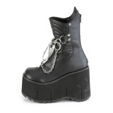 Vegan 11,5 cm KERA-130 demoniacult alternatief boots met plateau zwart