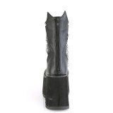 Vegan 11,5 cm KERA-130 demoniacult alternatief boots met plateau zwart