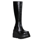 Vegan 11,5 cm SHAKER-100 demoniacult knee boots wedges platform