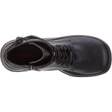 Vegan 11,5 cm SHAKER-52 demonia sleehakken boots met plateau zwart