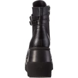Vegan 11,5 cm SHAKER-52 demoniacult sleehakken boots met plateau zwart