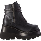 Vegan 11,5 cm SHAKER-52 wedge ankle boots platform black