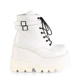 Vegan 11,5 cm SHAKER-52 wedge ankle boots platform white